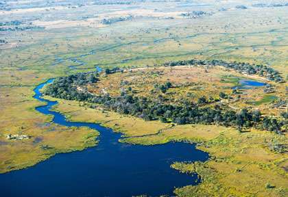 Delta de l'Okavango vu du ciel © Shutterstock - Efimova Anna