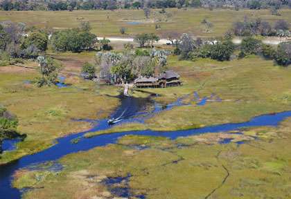 Lodge en concession privée dans l'Okavango