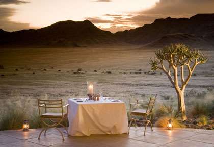 repas dans le désert du namib