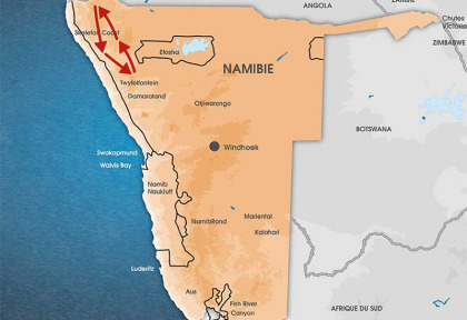 Namibie - Carte extension Marche avec les himbas