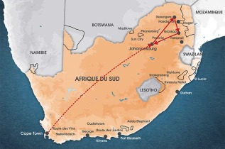 Carte Afrique du Sud - Du Cap au Kruger