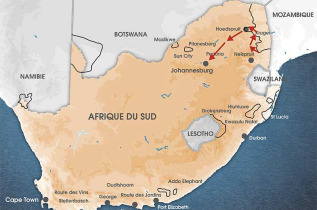 carte Afrique du Sud - Kruger passion