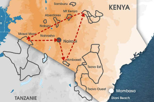 Kenya - Carte Safari aérien Elewana
