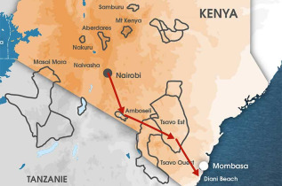 Kenya - Carte safaris et plages