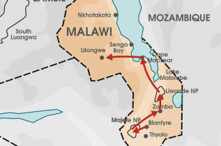 Carte - Découverte du Sud du Malawi en version charme 