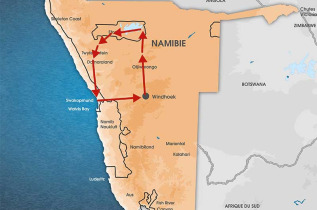 Namibie - Carte safari bivouac - Northern adventure safari