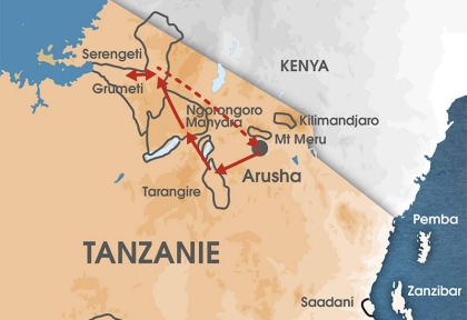 Tanzanie - Carte Safari Jumbo Jumbo
