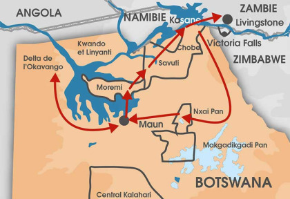 Botswana - Carte safari Le territoire des lions