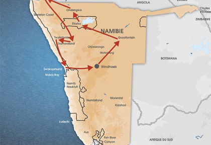 Namibie - Carte Circuit La Namibie ancestrale