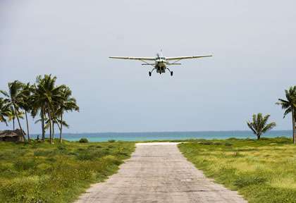 arrivée par avion