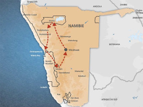 Namibie - Carte Circuit Privatif Vue du Ciel