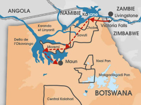 Botswana - Carte safari DÈcouverte du Botswana version charme