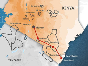 Kenya - Carte safaris et plages