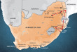 Carte Afrique du Sud - Circuit Echappée Sauvage du Drakensberg au Kruger de Durban à Johannesburg