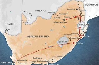 Carte Afrique du Sud en version originale 