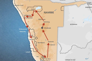 Namibie - Carte Circuit La Namibie sous tente 