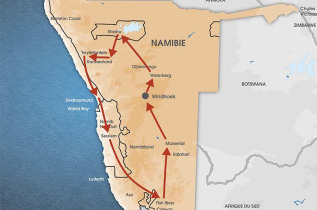 Namibie - Carte Circuit La Namibie sous tente