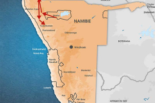 Namibie - Carte extension Epupa Falls