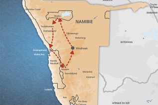Namibie - Carte Circuit Privatif Vue du Ciel