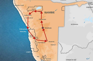 Namibie - Carte Circuit Privatif Namibian Highlights