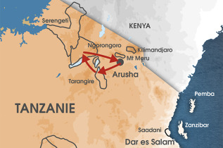 Tanzanie - carte Touche Tanzanienne