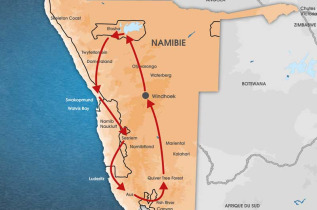 Namibie - Dunes, Canyons et Parcs Nationaux - Carte 