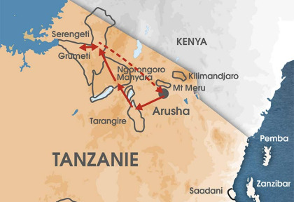 Tanzanie - Carte Safari Jumbo Jumbo