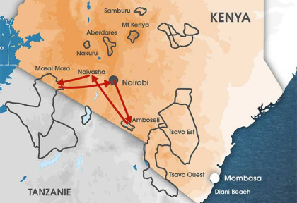 Kenya - Carte safari l'Essentiel du Kenya