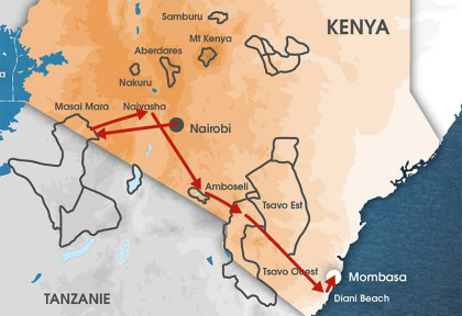 Kenya - Carte safari Ndefu