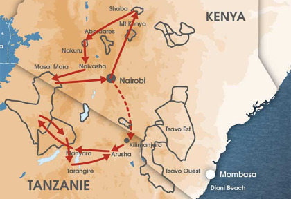 Kenya - carte safari Kazkazini Tembo
