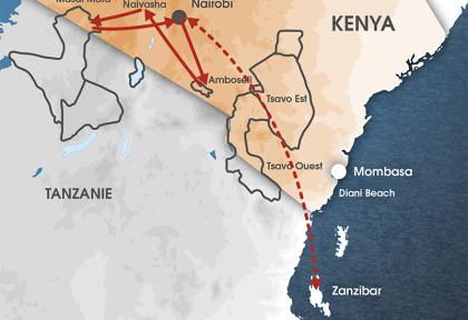 Kenya - Parcs du Kenya et Plages de Zanzibar
